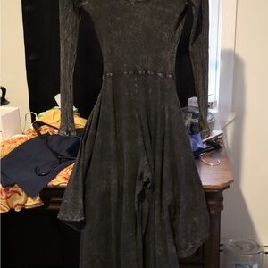 Fashion Nova Dark Gray Long Sleeve Dress